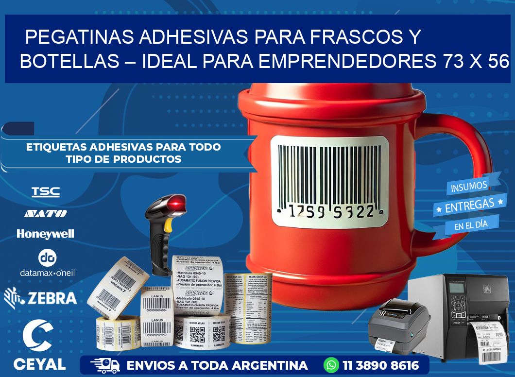 Pegatinas Adhesivas para Frascos y Botellas – Ideal para Emprendedores 73 x 56