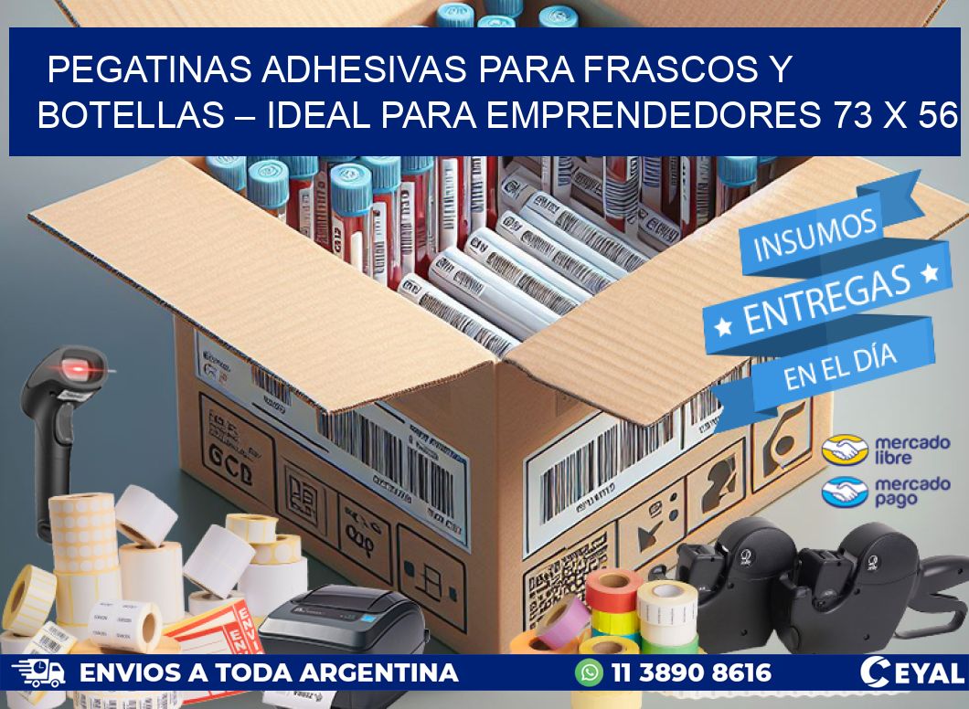 Pegatinas Adhesivas para Frascos y Botellas – Ideal para Emprendedores 73 x 56