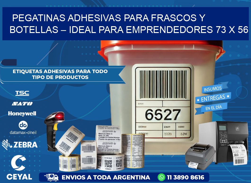 Pegatinas Adhesivas para Frascos y Botellas – Ideal para Emprendedores 73 x 56