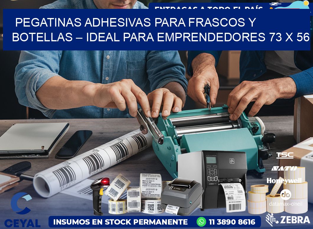 Pegatinas Adhesivas para Frascos y Botellas – Ideal para Emprendedores 73 x 56