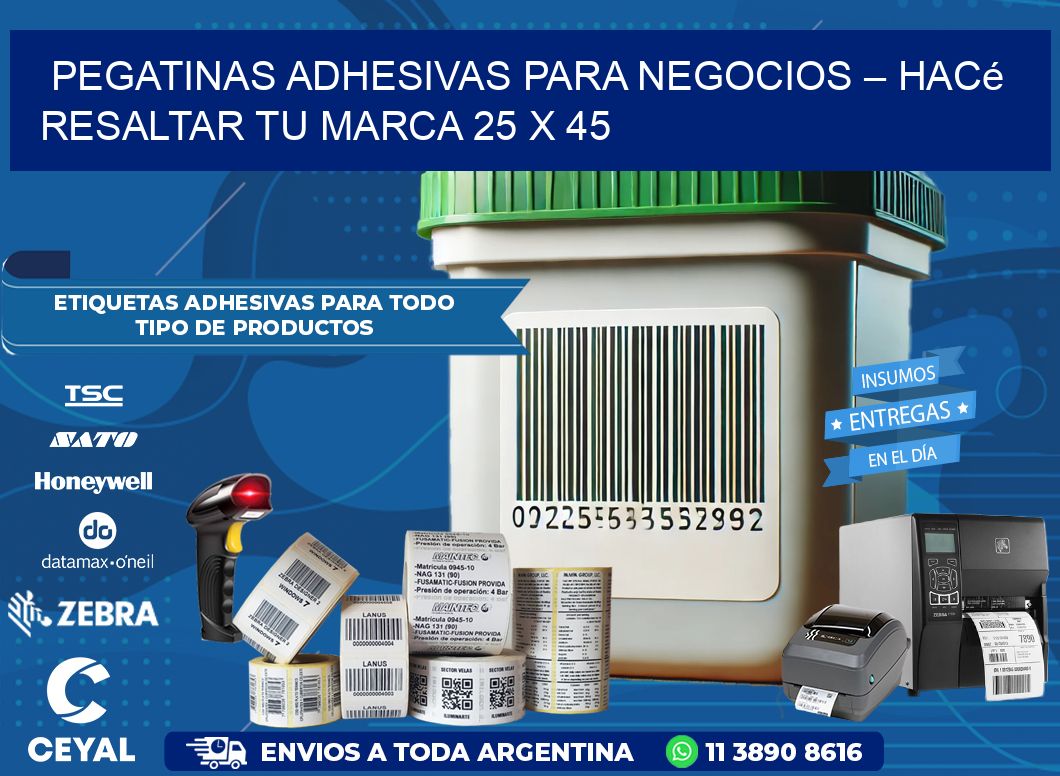 Pegatinas Adhesivas para Negocios – Hacé Resaltar Tu Marca 25 x 45