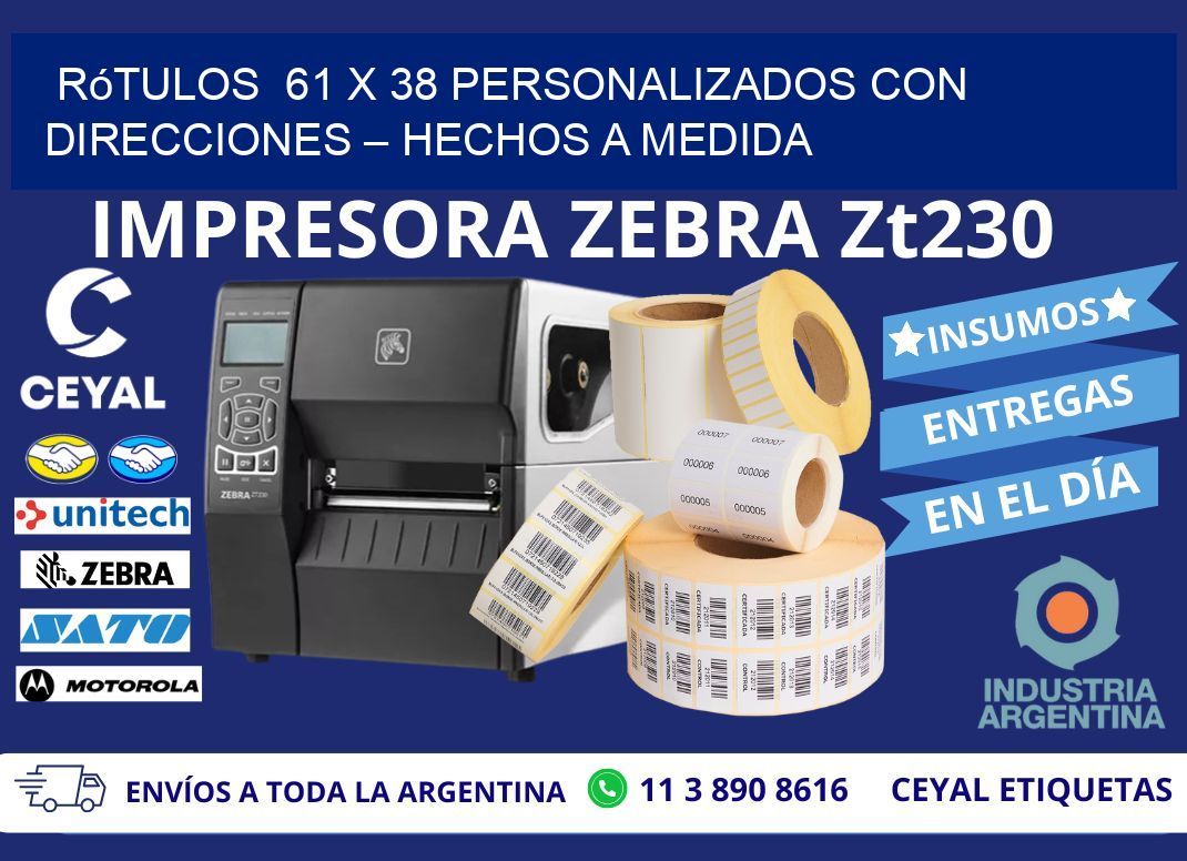 Rótulos  61 x 38 Personalizados con Direcciones – Hechos a Medida