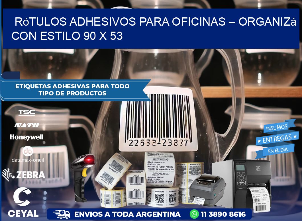 Rótulos Adhesivos para Oficinas – Organizá con Estilo 90 x 53