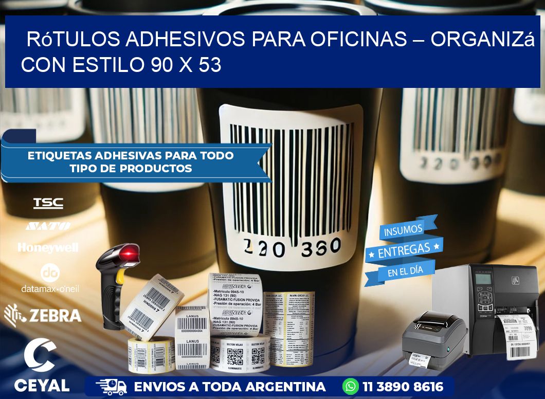 Rótulos Adhesivos para Oficinas – Organizá con Estilo 90 x 53