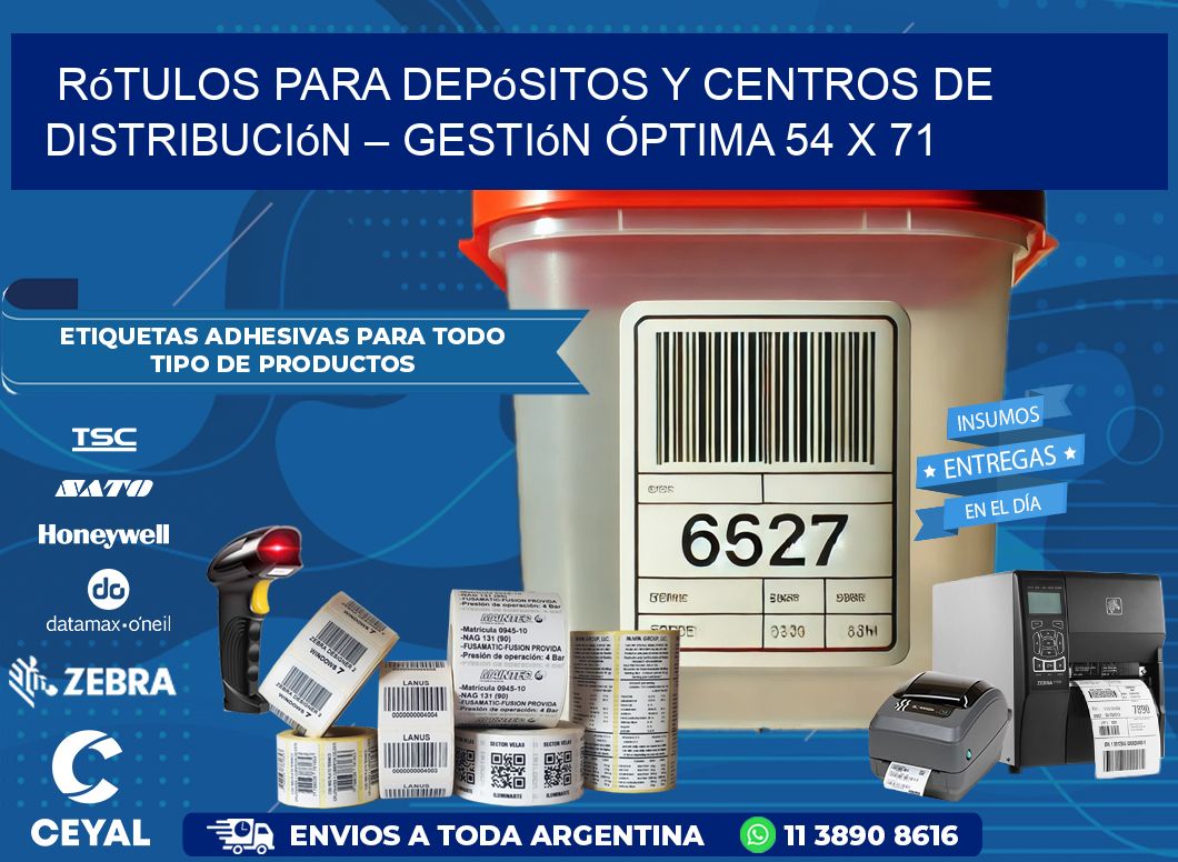 Rótulos para Depósitos y Centros de Distribución – Gestión Óptima 54 x 71