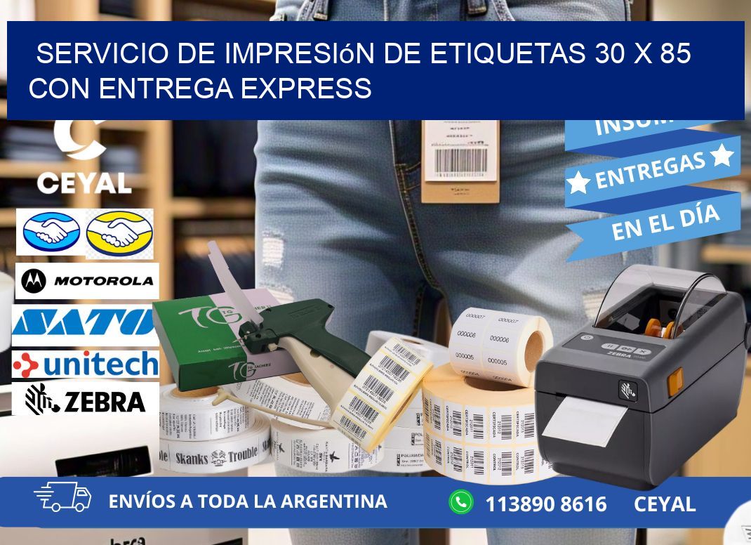 Servicio de Impresión de Etiquetas 30 x 85 con Entrega Express