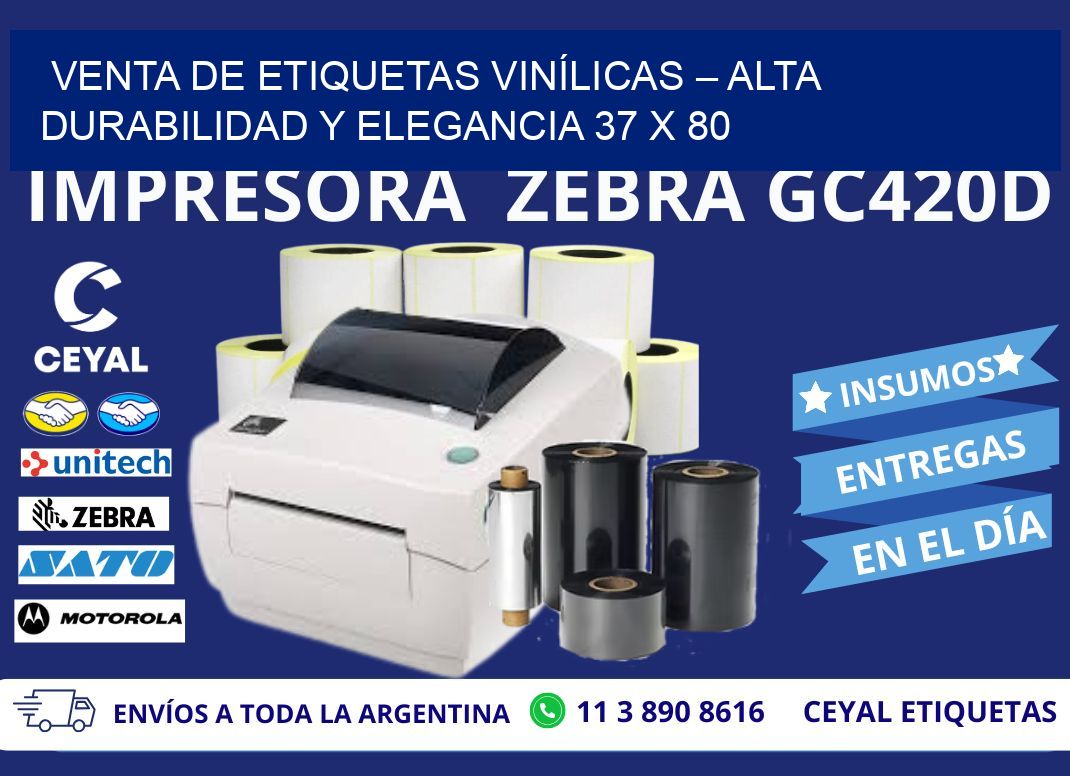 VENTA DE ETIQUETAS VINÍLICAS – ALTA DURABILIDAD Y ELEGANCIA 37 x 80