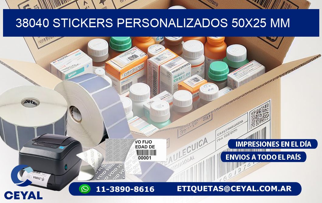 38040 STICKERS PERSONALIZADOS 50x25 mm