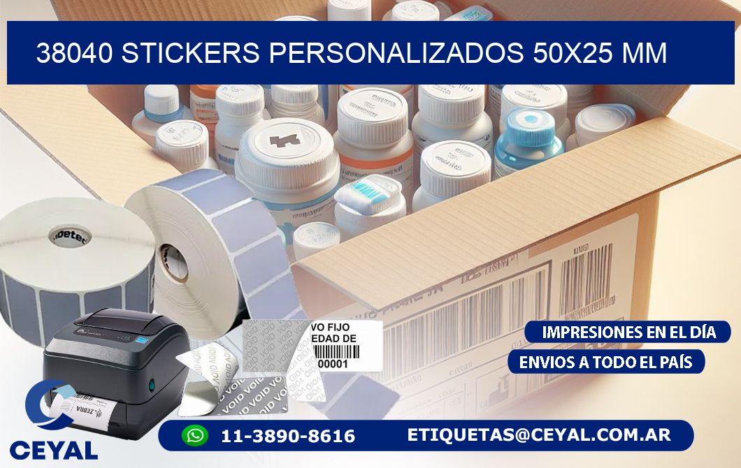 38040 STICKERS PERSONALIZADOS 50x25 mm