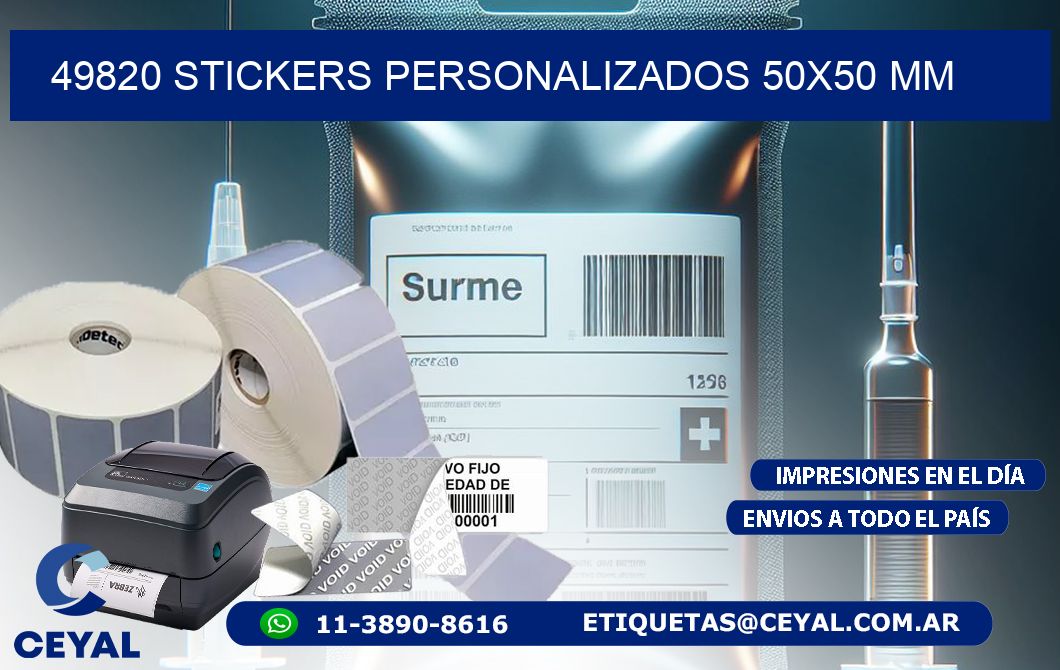 49820 STICKERS PERSONALIZADOS 50x50 mm