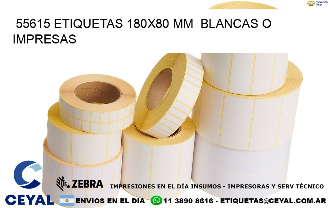 55615 ETIQUETAS 180x80 mm  BLANCAS O IMPRESAS