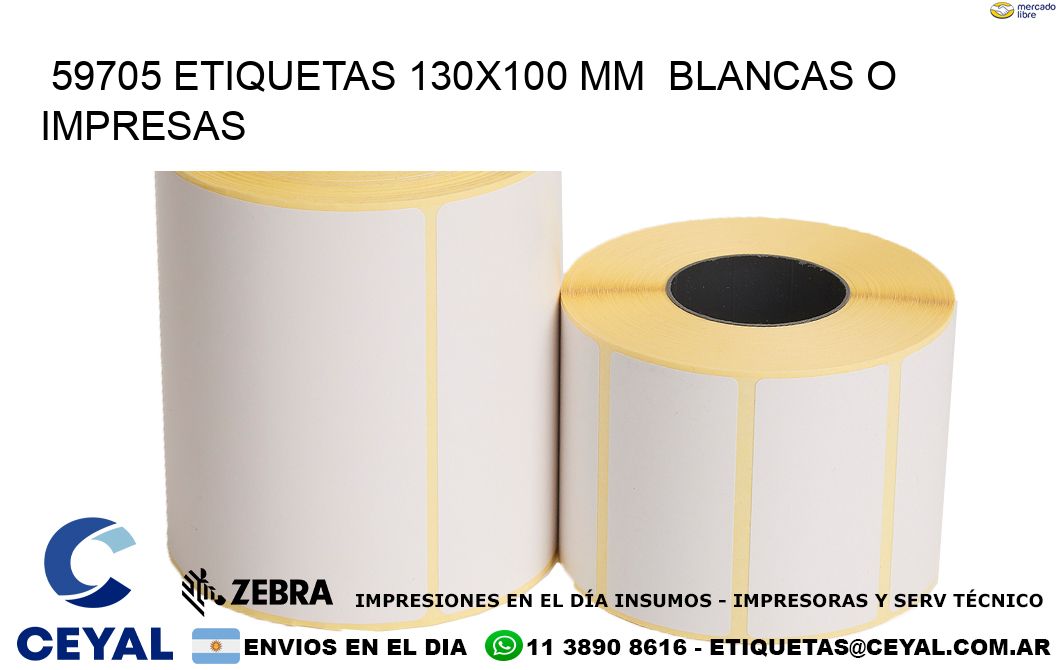 59705 ETIQUETAS 130x100 mm  BLANCAS O IMPRESAS