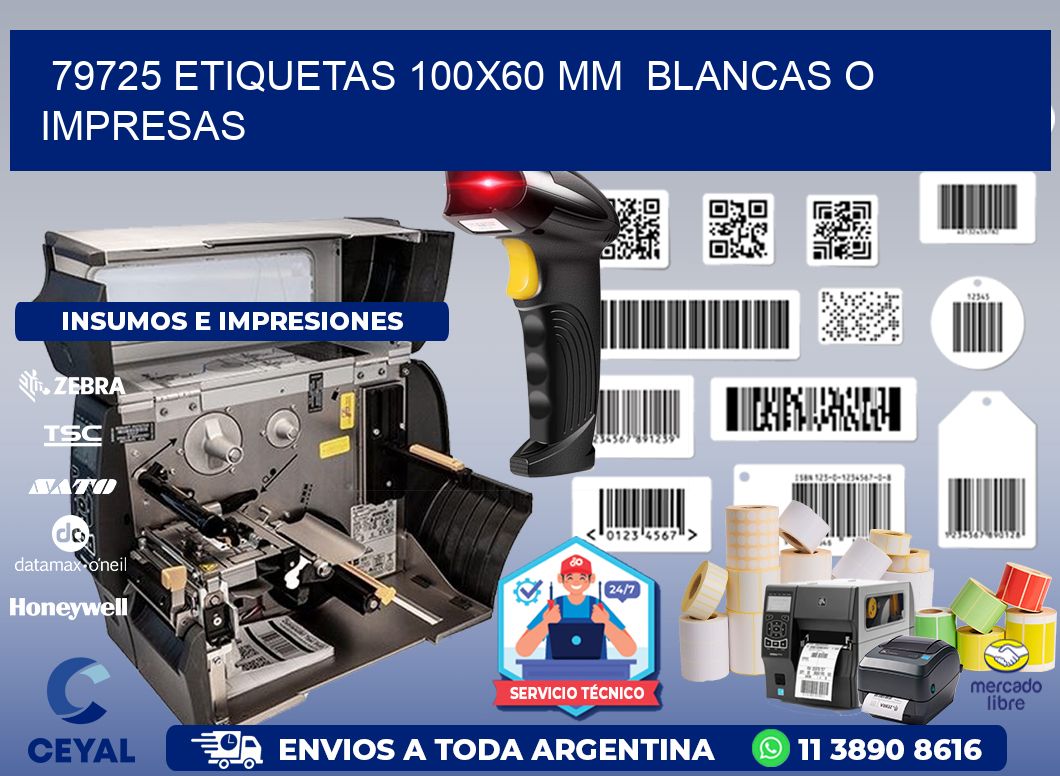 79725 ETIQUETAS 100x60 mm  BLANCAS O IMPRESAS