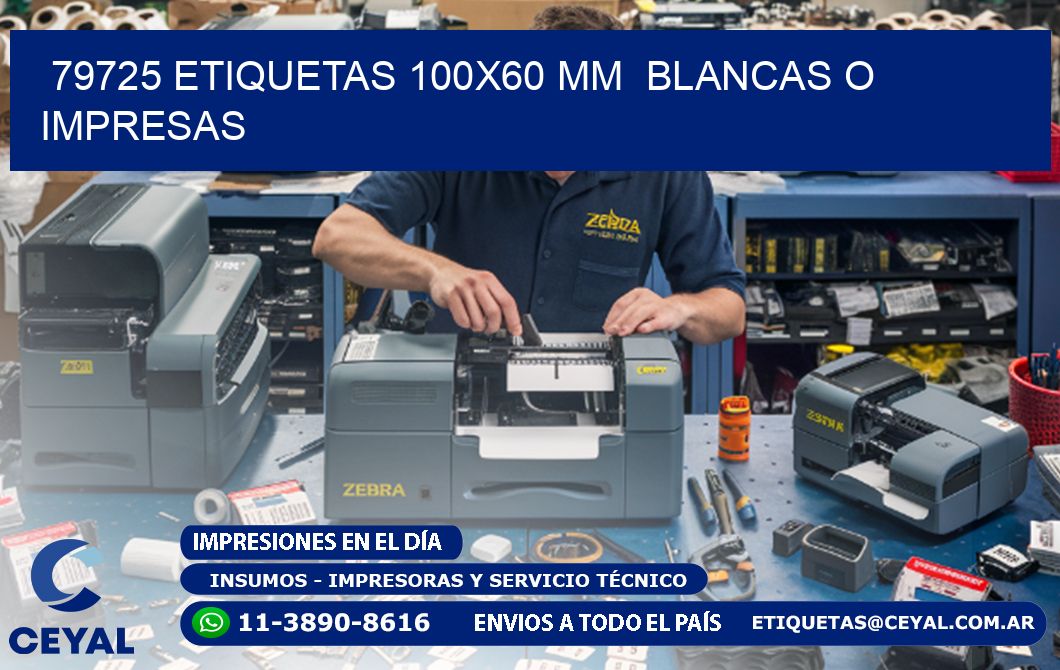 79725 ETIQUETAS 100x60 mm  BLANCAS O IMPRESAS