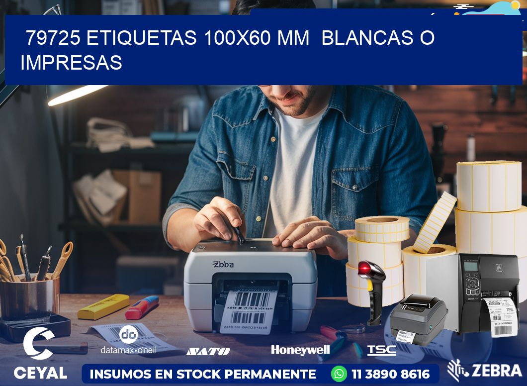 79725 ETIQUETAS 100×60 mm  BLANCAS O IMPRESAS