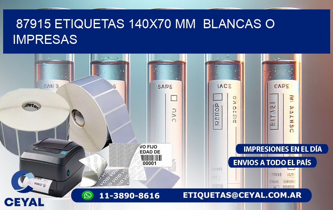 87915 ETIQUETAS 140x70 mm  BLANCAS O IMPRESAS