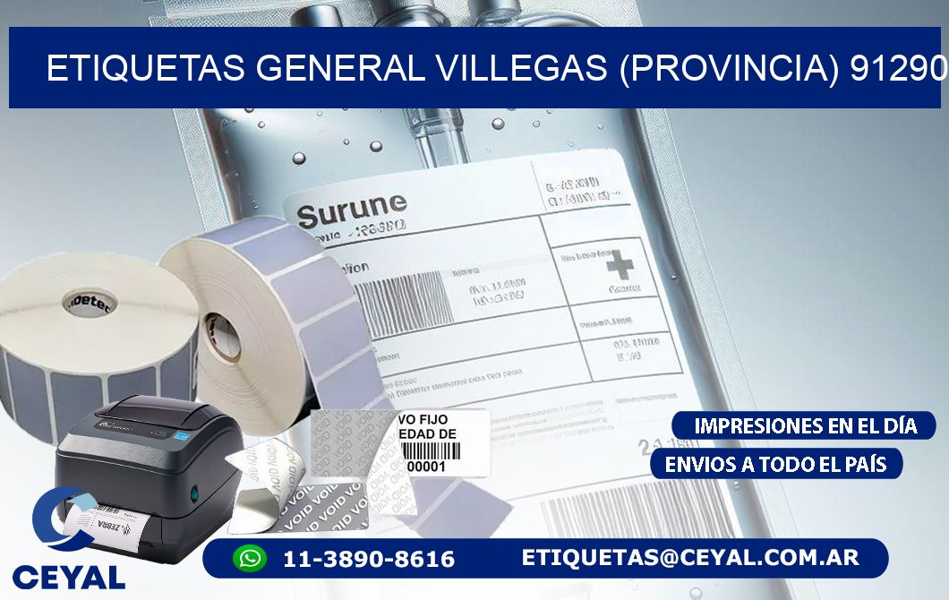 ETIQUETAS GENERAL VILLEGAS (PROVINCIA) 91290