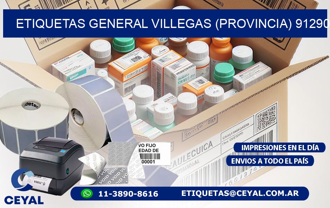 ETIQUETAS GENERAL VILLEGAS (PROVINCIA) 91290