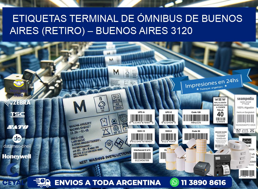 ETIQUETAS TERMINAL DE ÓMNIBUS DE BUENOS AIRES (RETIRO) – BUENOS AIRES 3120