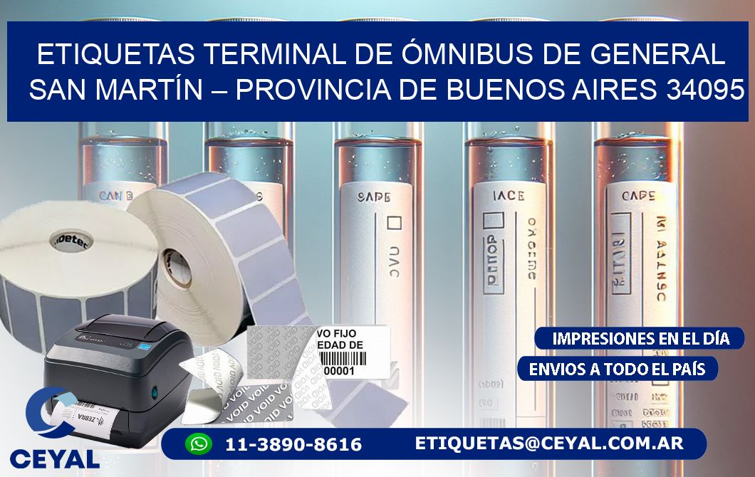 ETIQUETAS TERMINAL DE ÓMNIBUS DE GENERAL SAN MARTÍN – PROVINCIA DE BUENOS AIRES 34095