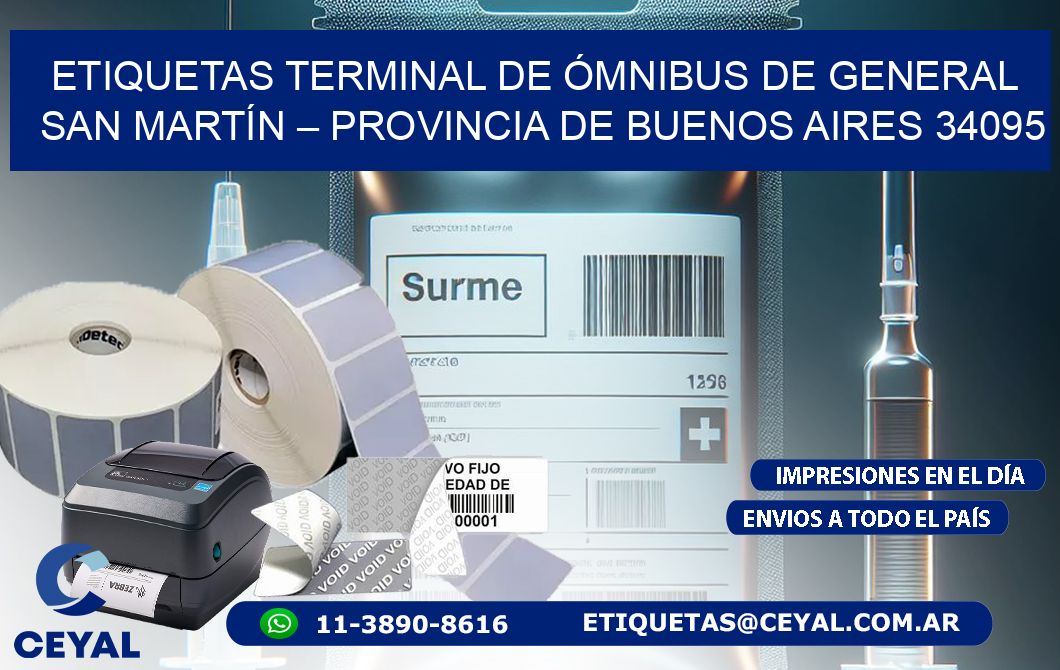 ETIQUETAS TERMINAL DE ÓMNIBUS DE GENERAL SAN MARTÍN – PROVINCIA DE BUENOS AIRES 34095