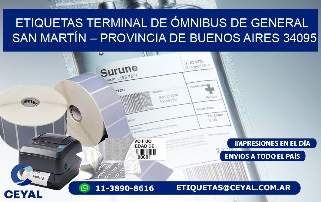 ETIQUETAS TERMINAL DE ÓMNIBUS DE GENERAL SAN MARTÍN – PROVINCIA DE BUENOS AIRES 34095