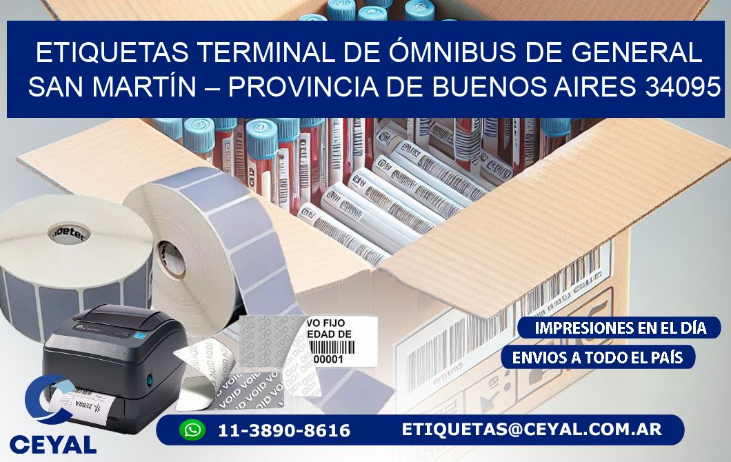 ETIQUETAS TERMINAL DE ÓMNIBUS DE GENERAL SAN MARTÍN – PROVINCIA DE BUENOS AIRES 34095