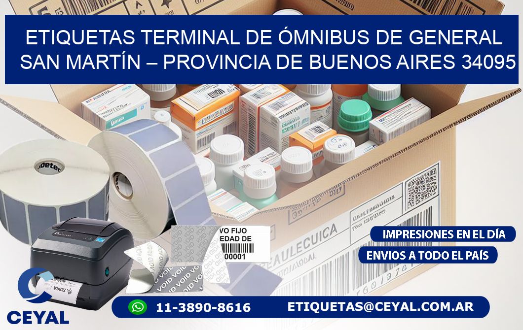 ETIQUETAS TERMINAL DE ÓMNIBUS DE GENERAL SAN MARTÍN – PROVINCIA DE BUENOS AIRES 34095