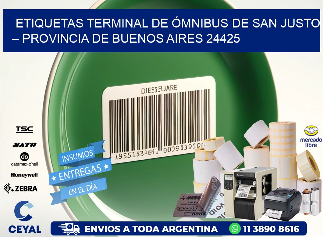 ETIQUETAS TERMINAL DE ÓMNIBUS DE SAN JUSTO – PROVINCIA DE BUENOS AIRES 24425