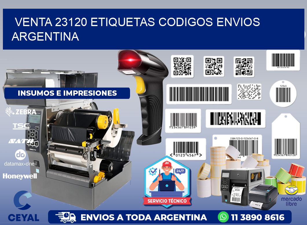 VENTA 23120 ETIQUETAS CODIGOS ENVIOS ARGENTINA