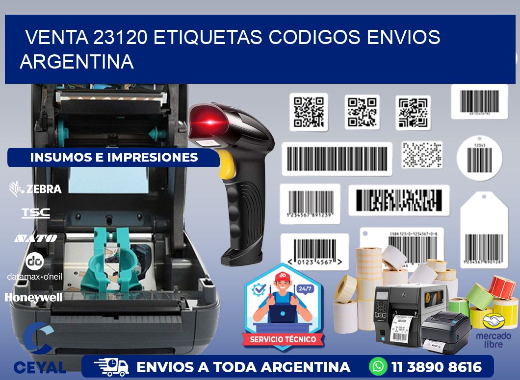 VENTA 23120 ETIQUETAS CODIGOS ENVIOS ARGENTINA