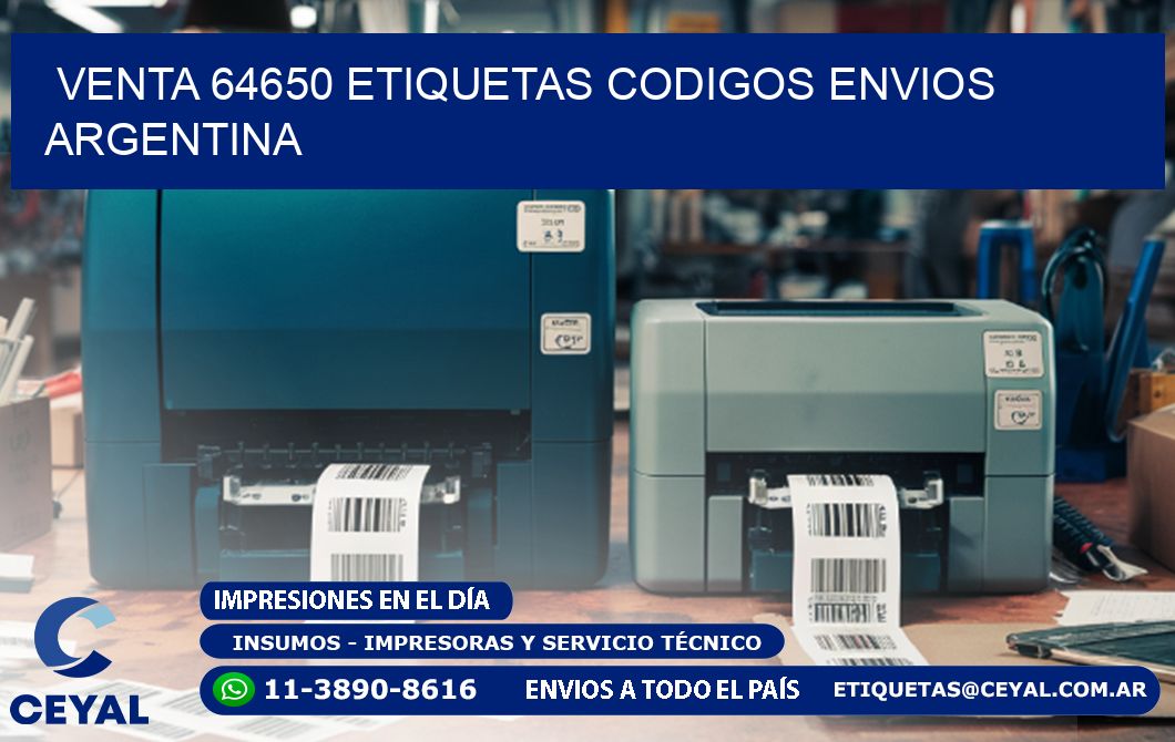 VENTA 64650 ETIQUETAS CODIGOS ENVIOS ARGENTINA