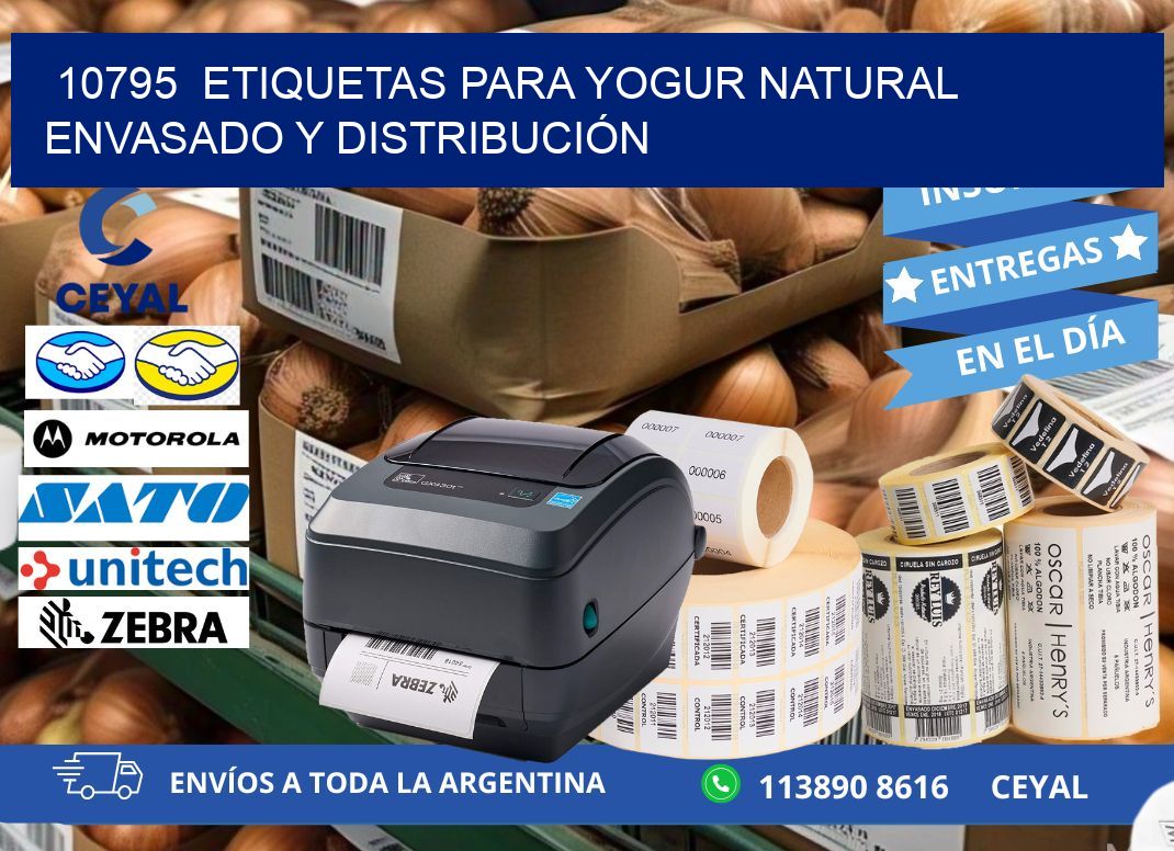 10795  ETIQUETAS PARA YOGUR NATURAL ENVASADO Y DISTRIBUCIÓN