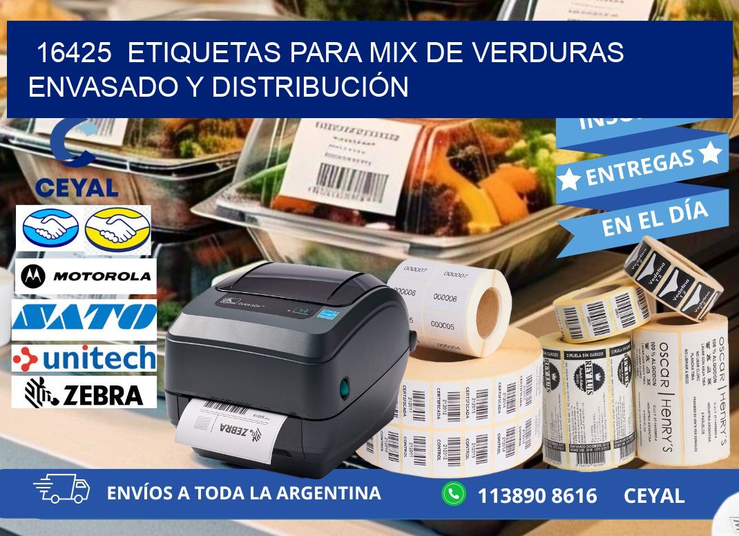 16425  ETIQUETAS PARA MIX DE VERDURAS ENVASADO Y DISTRIBUCIÓN