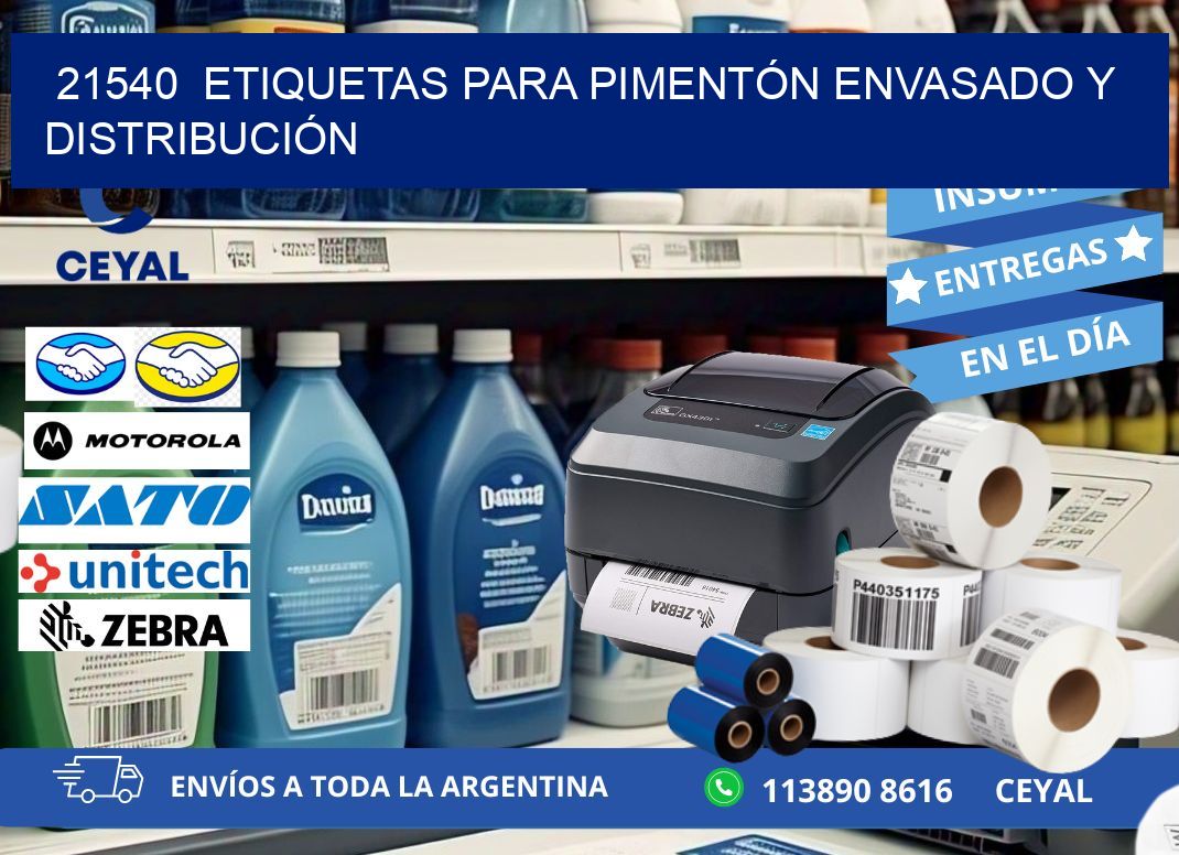 21540  ETIQUETAS PARA PIMENTÓN ENVASADO Y DISTRIBUCIÓN