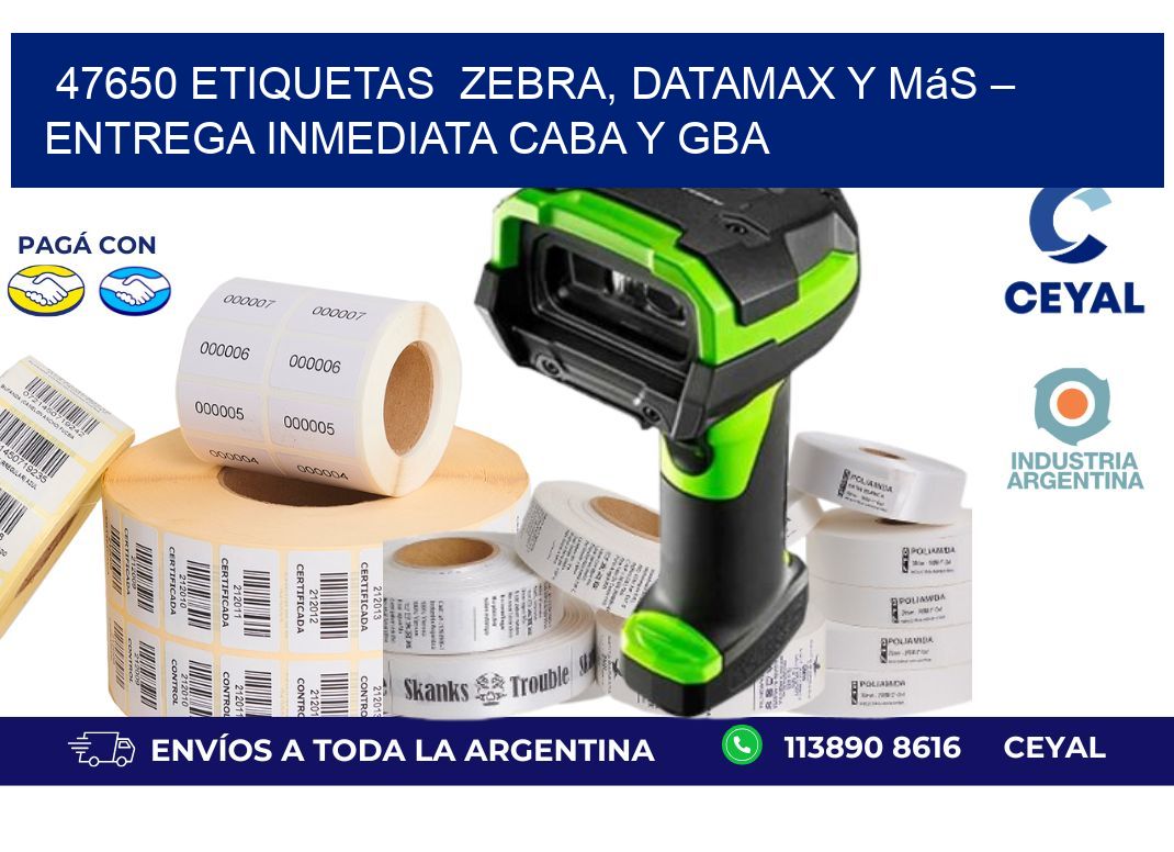 47650 etiquetas  Zebra, Datamax y Más – Entrega Inmediata CABA y GBA