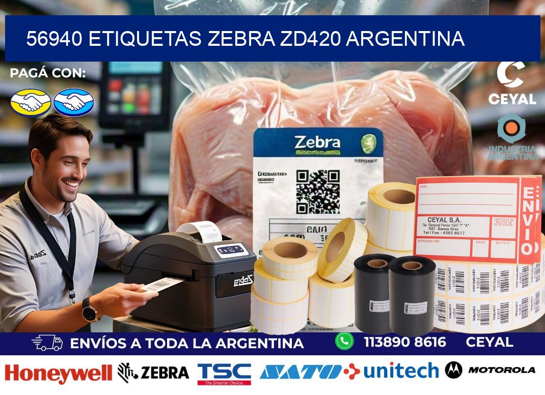 56940 etiquetas zebra zd420 argentina