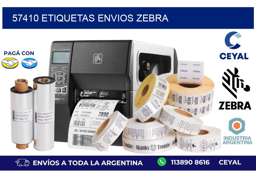 57410 ETIQUETAS ENVIOS ZEBRA
