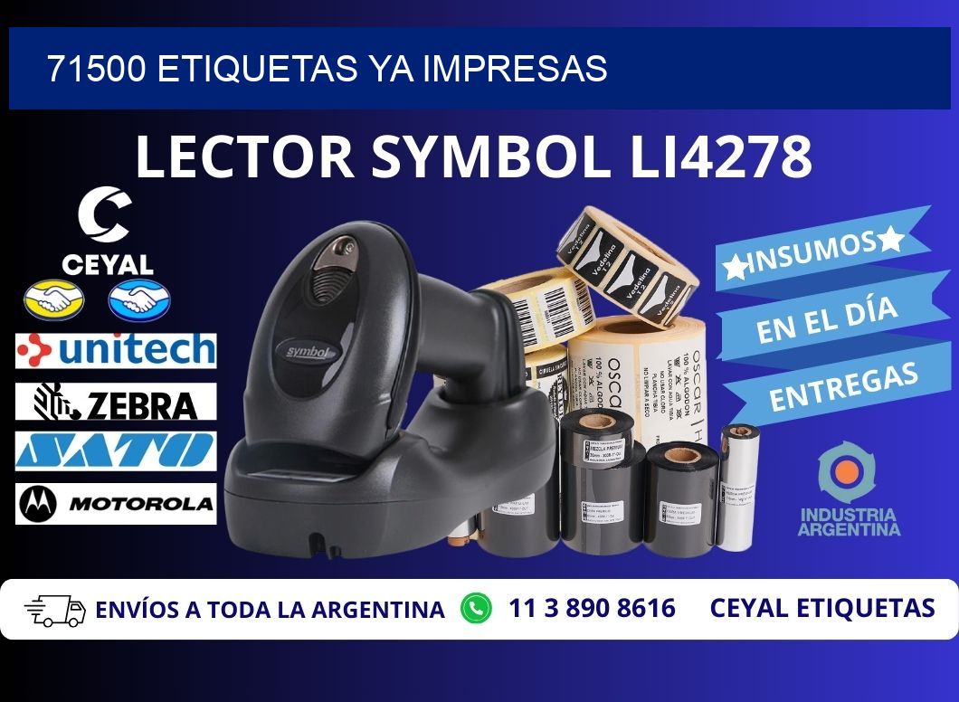 71500 ETIQUETAS YA IMPRESAS