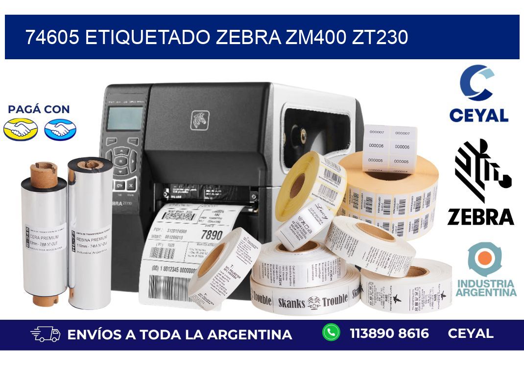 74605 ETIQUETADO ZEBRA ZM400 ZT230
