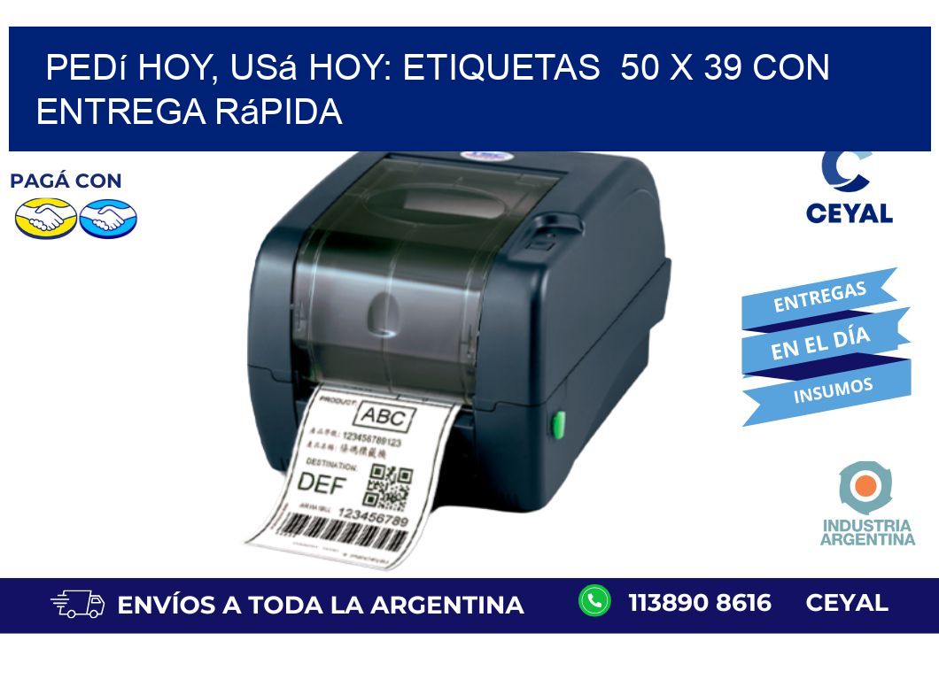 Pedí Hoy, Usá Hoy: Etiquetas  50 x 39 con Entrega Rápida