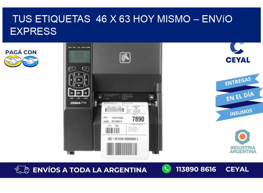 Tus Etiquetas  46 x 63 Hoy Mismo – Envío Express