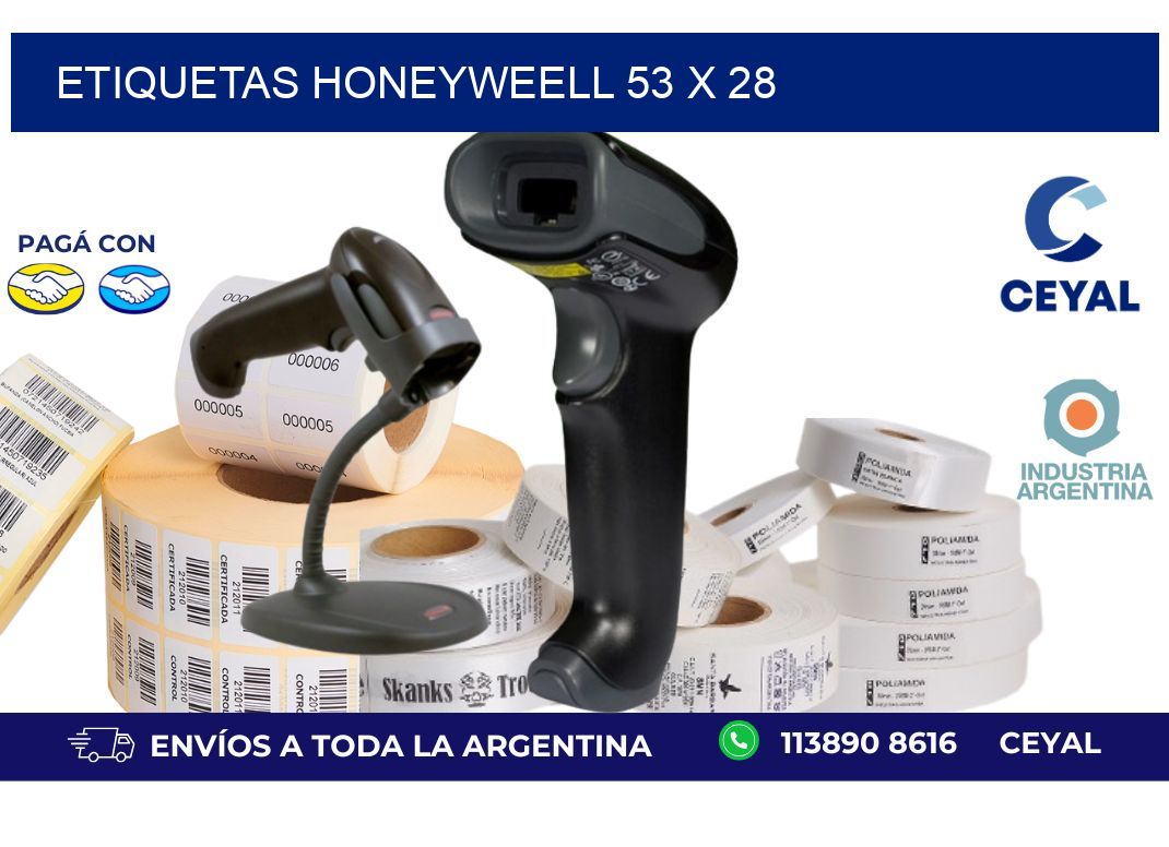 etiquetas honeyweell 53 x 28