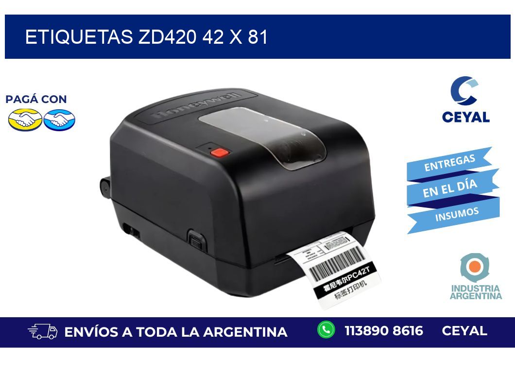 etiquetas zd420 42 x 81