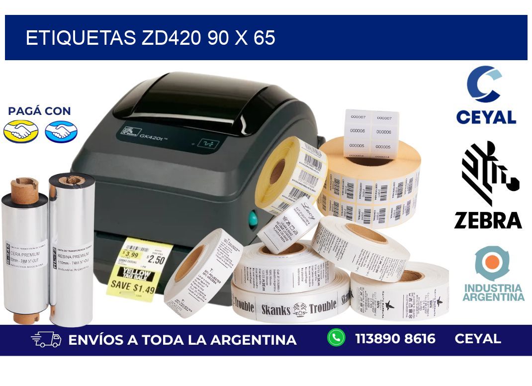 etiquetas zd420 90 x 65
